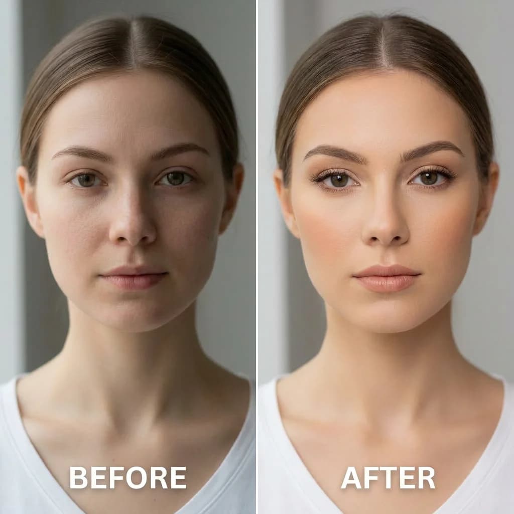 Makeup Transformation - Before and after comparison