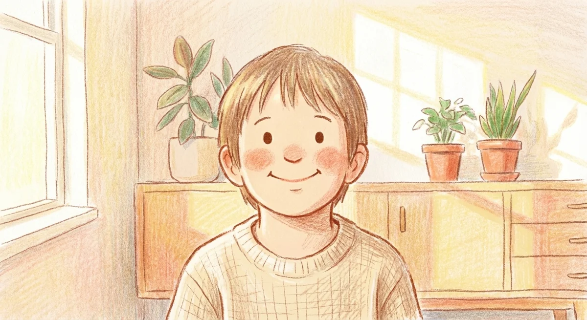 Child portrait transformed into storybook illustration - colored pencil illustration result